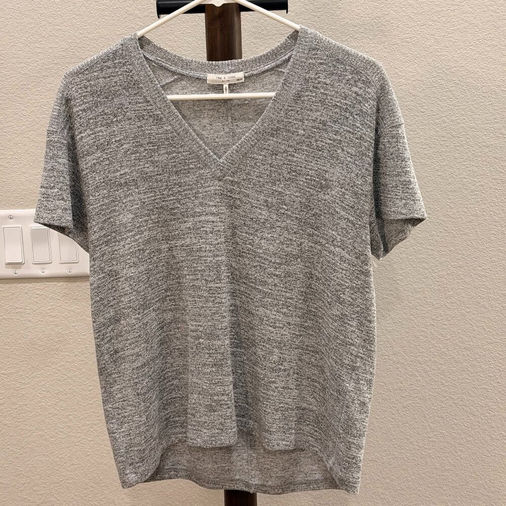 rag & bone Soft Stretch Knit Tee – Heather Grey – XS